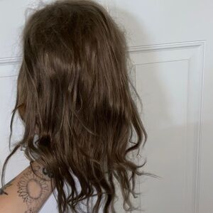 Ash brown human hair wig